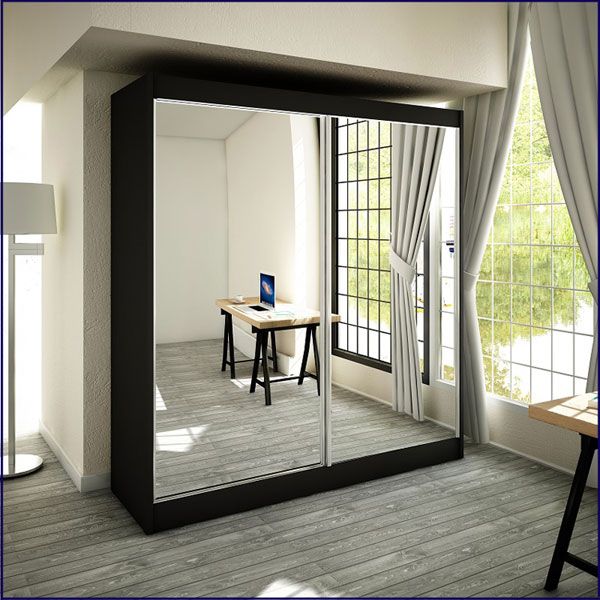 Szafa przesuwna czarna Muno 5X 200