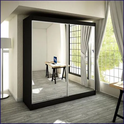 Zdjęcie czarna szafa przesuwna do sypialni Muno 5X | Edinos.pl