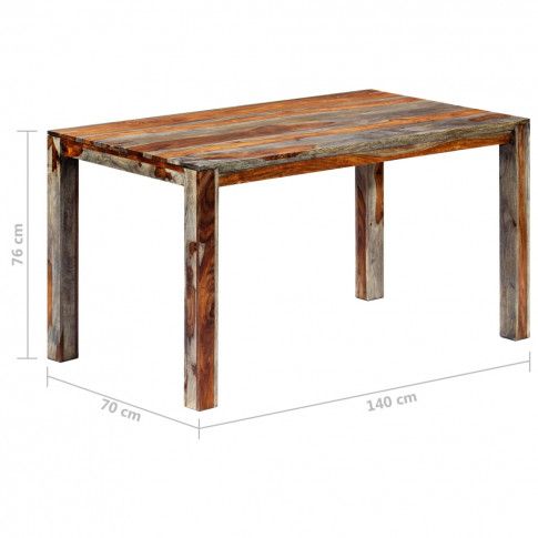 Szczegółowe zdjęcie nr 7 produktu Stół z drewna sheesham Vidal 2X – szary 