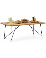 Stół industrialny z drewna mango kolor naturalny - Awa w sklepie Edinos.pl