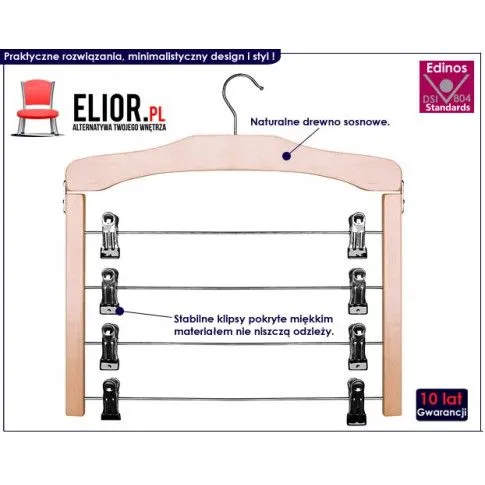 Fotografia Klamrowy wieszak na 4 spódnice Wixi X2 z kategorii Meble na ubrania