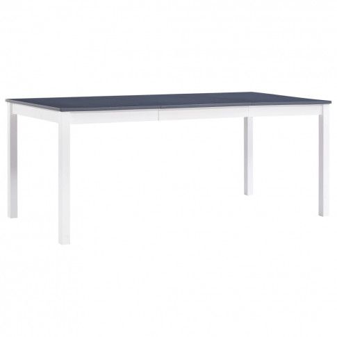 Szczegółowe zdjęcie nr 5 produktu Stół minimalistyczny z sosny Elmor 3X – biało-szary