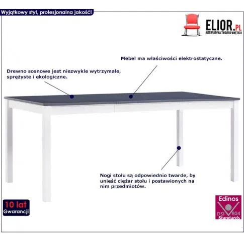 Fotografia Stół minimalistyczny z sosny Jedris 3X – biało-szary z kategorii Stoły