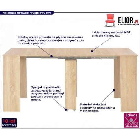 Szczegółowe zdjęcie nr 9 produktu Stół rozkładany Epioz – dąb sonoma