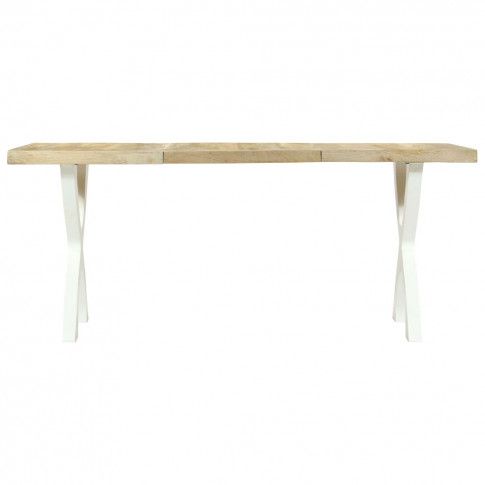Szczegółowe zdjęcie nr 4 produktu Industrialny stół z mango Lenis – jasny brąz i biały
