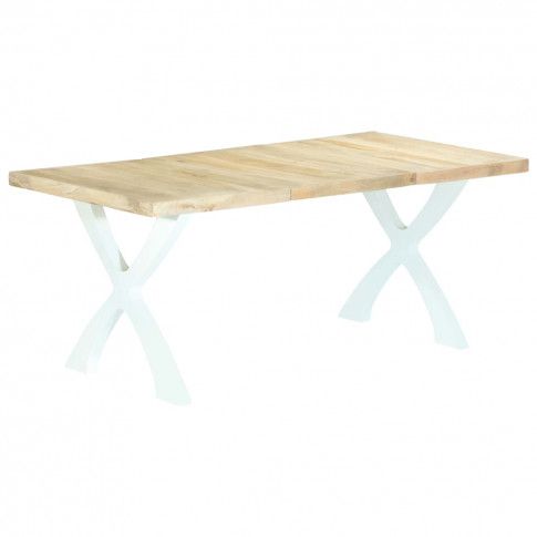 Fotografia Industrialny stół z mango Lenis – jasny brąz i biały z kategorii Stoły