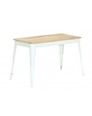 Stół z drewna mango Wamis 2X – biały w sklepie Edinos.pl