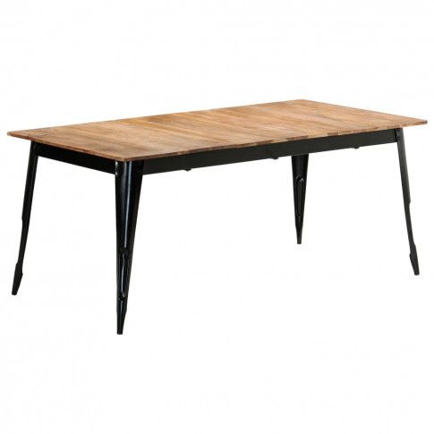 Szczegółowe zdjęcie nr 7 produktu Stół z drewna akacjowego Wamis 3X – czarny