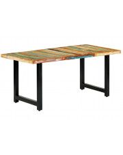 Stół z drewna odzyskanego Buzel 2X – wielokolorowy w sklepie Edinos.pl