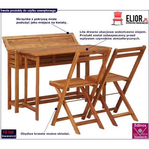Fotografia Drewniany stół i krzesła ogrodowe - Folda  z kategorii Meble ogrodowe