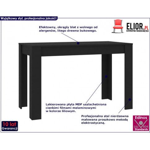 Fotografia Czarny nowoczesny stół – Sans z kategorii Stoły laminowane i MDF