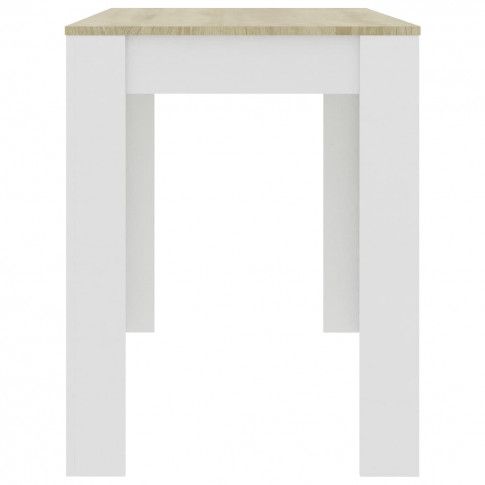 Szczegółowe zdjęcie nr 6 produktu Biało-dębowy nowoczesny stół – Sans