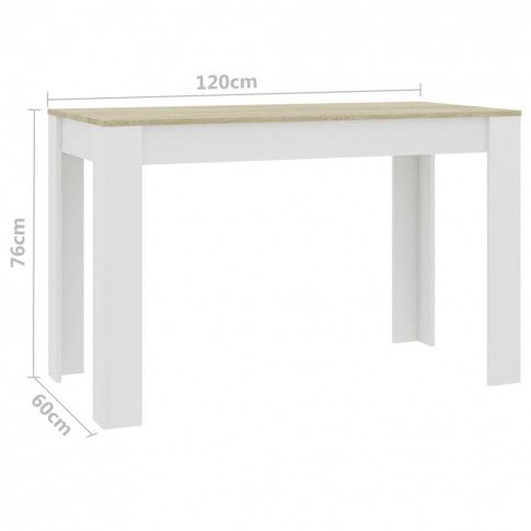 Szczegółowe zdjęcie nr 8 produktu Biało-dębowy nowoczesny stół – Sans