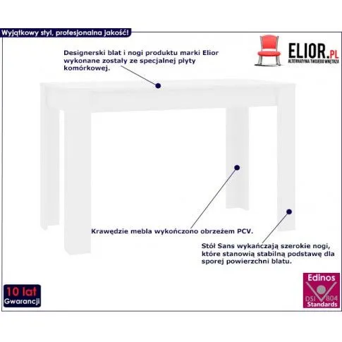 Fotografia Biały stół na wysoki połysk – Sans z kategorii Stoły