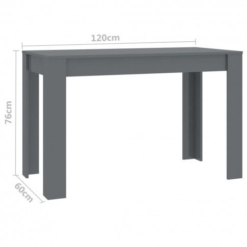 Szczegółowe zdjęcie nr 8 produktu Szary stół na wysoki połysk – Sans