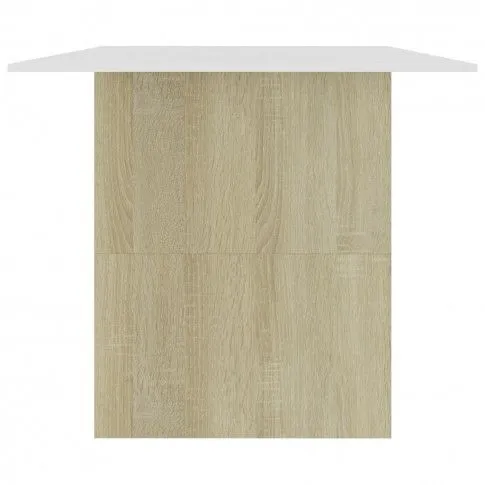 Szczegółowe zdjęcie nr 6 produktu Nowoczesny stół z płyty Oriok – biały i dąb sonoma