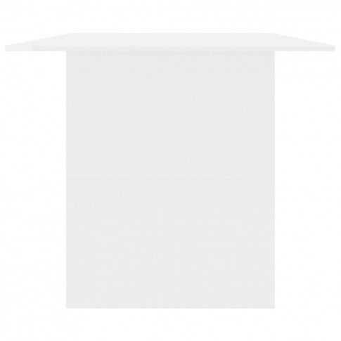 Szczegółowe zdjęcie nr 6 produktu Biały nowoczesny stół z połyskiem - Wixus 
