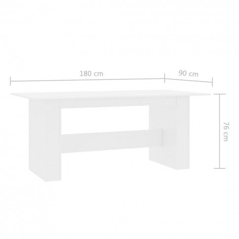 Szczegółowe zdjęcie nr 8 produktu Biały nowoczesny stół z połyskiem - Wixus 