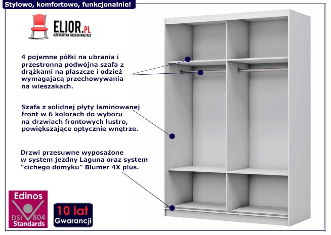 Szafa przesuwna Talla3X  150 biała