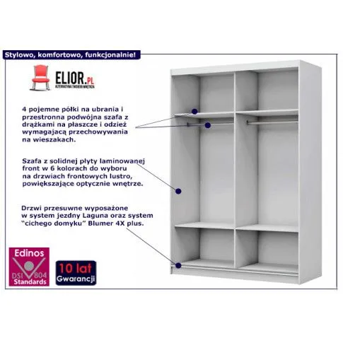 Fotografia Szafa przesuwna Muno 3X - czarna z kategorii Szafy