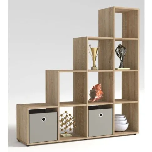 Zdjęcie regał schodkowy Cesaro 4X wenge, biały, dąb sonoma | Edinos.pl