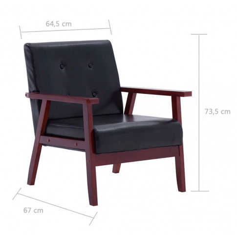 Czarny fotel w stylu vintage Vita