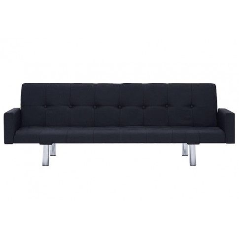 Szczegółowe zdjęcie nr 6 produktu Rozkładana sofa Nesma z podłokietnikami - czarna