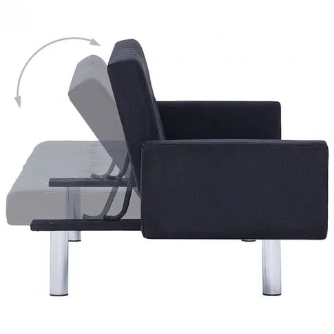 Szczegółowe zdjęcie nr 8 produktu Rozkładana sofa Enya z podłokietnikami - czarna