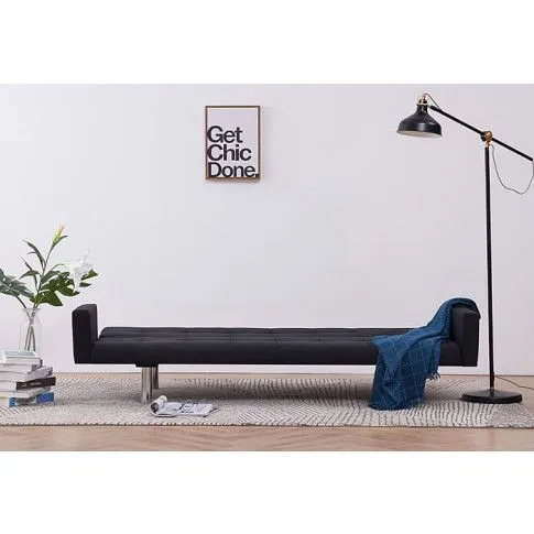 Szczegółowe zdjęcie nr 10 produktu Rozkładana sofa Enya z podłokietnikami - czarna