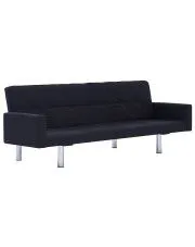 Rozkładana sofa Nesma z podłokietnikami - czarna w sklepie Edinos.pl