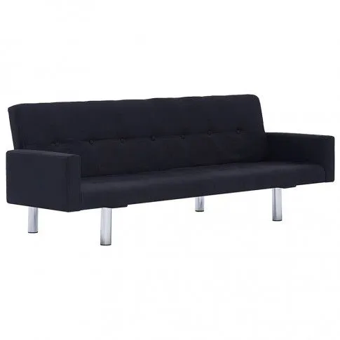 Zdjęcie produktu Rozkładana sofa Nesma z podłokietnikami - czarna.