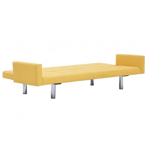 Fotografia Rozkładana sofa Nesma z podłokietnikami - żółta z kategorii Kanapy i sofy rozkładane