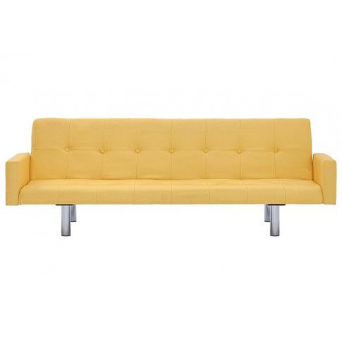 Szczegółowe zdjęcie nr 6 produktu Rozkładana sofa Nesma z podłokietnikami - żółta