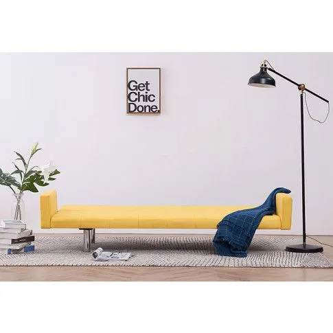 Szczegółowe zdjęcie nr 10 produktu Rozkładana sofa Enya z podłokietnikami - żółta