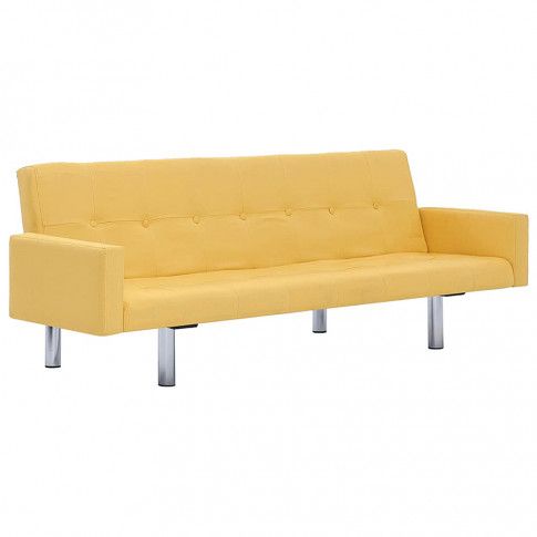 Zdjęcie produktu Rozkładana sofa Nesma z podłokietnikami - żółta.