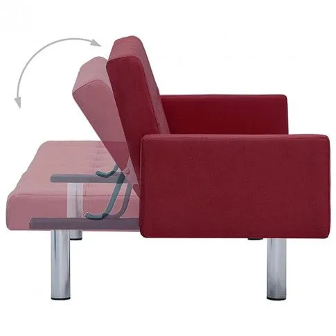Szczegółowe zdjęcie nr 8 produktu Rozkładana sofa Enya z podłokietnikami - czerwone wino