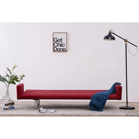 Szczegółowe zdjęcie nr 10 produktu Rozkładana sofa Enya z podłokietnikami - czerwone wino