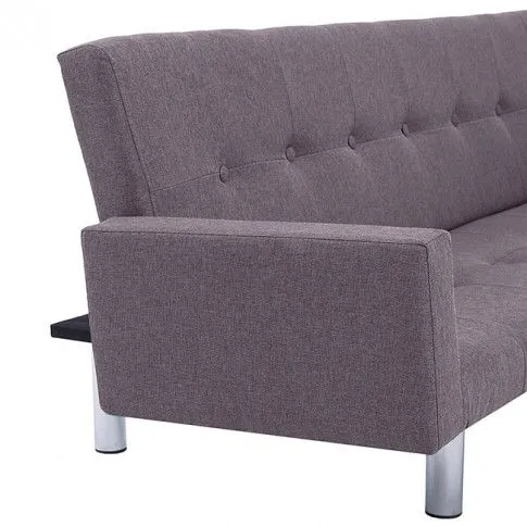 Szczegółowe zdjęcie nr 6 produktu Rozkładana sofa Nesma z podłokietnikami - taupe