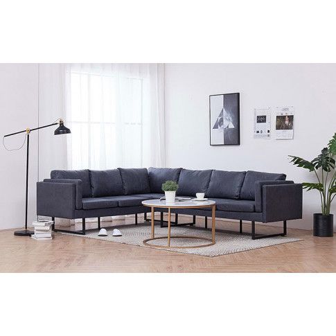 Szczegółowe zdjęcie nr 9 produktu Przestronna sofa narożna Miva 2X - szara