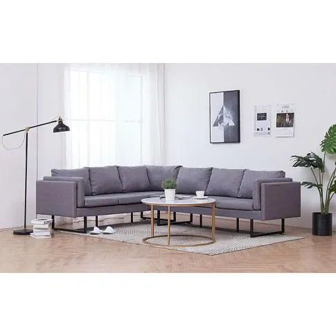 Szczegółowe zdjęcie nr 9 produktu Przestronna sofa narożna Miva - jasnoszara