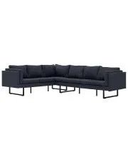 Przestronna sofa narożna Miva - ciemoszara