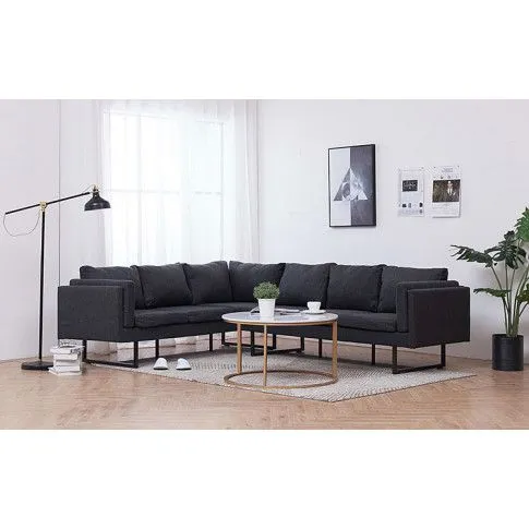 Szczegółowe zdjęcie nr 9 produktu Przestronna sofa narożna Miva - ciemoszara