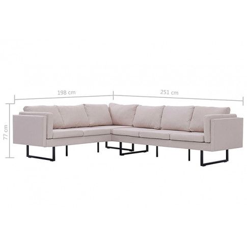 Szczegółowe zdjęcie nr 7 produktu Przestronna sofa narożna Miva - kremowa