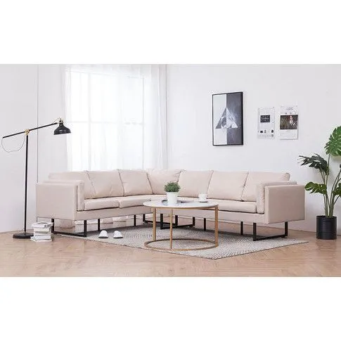 Szczegółowe zdjęcie nr 9 produktu Przestronna sofa narożna Selwa - kremowa