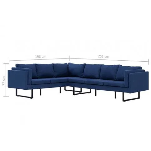 Szczegółowe zdjęcie nr 6 produktu Przestronna sofa narożna Selwa - niebieska