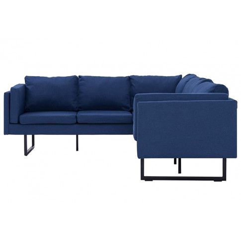 Szczegółowe zdjęcie nr 7 produktu Przestronna sofa narożna Miva - niebieska