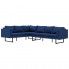 Przestronna sofa narożna Miva - niebieska