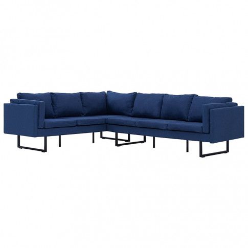 Zdjęcie produktu Przestronna sofa narożna Miva - niebieska.
