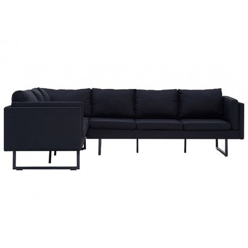 Szczegółowe zdjęcie nr 4 produktu Przestronna sofa narożna Miva - czarna