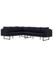 Przestronna sofa narożna Miva - czarna